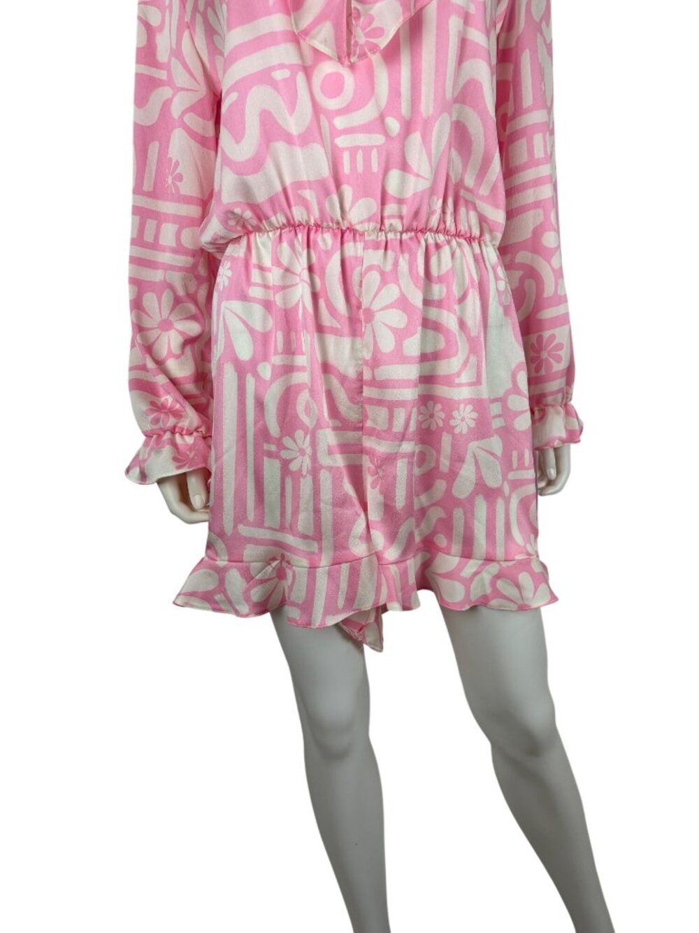 Never Fully Dressed Pink Dallas Playsuit Womens US 8 Retro Floral Print Ruffle - Picture 6 of 13